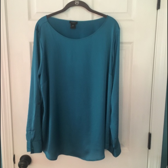 Ann Taylor Teal Silk Shirt - Picture 1 of 4